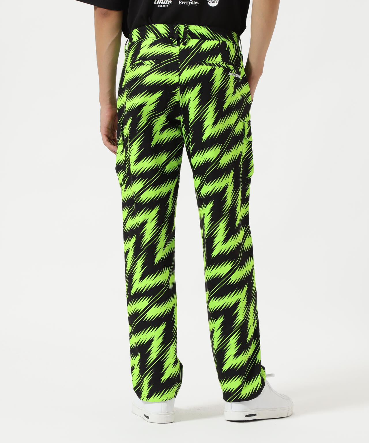 ストレッチ二重織プリント ロングパンツ