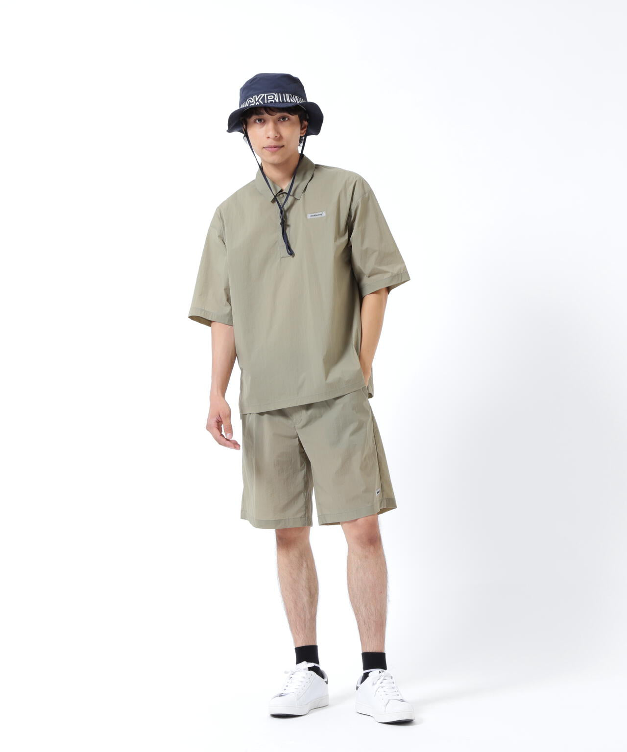 ナイロンタフタ半袖ポロシャツ