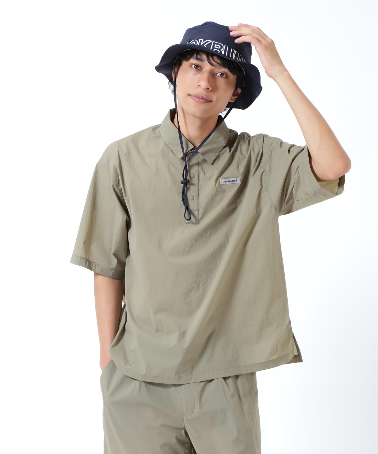 ナイロンタフタ半袖ポロシャツ