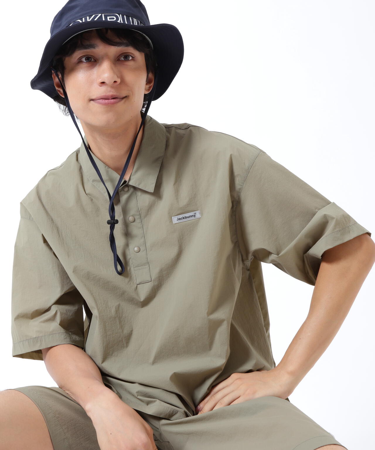 ナイロンタフタ半袖ポロシャツ