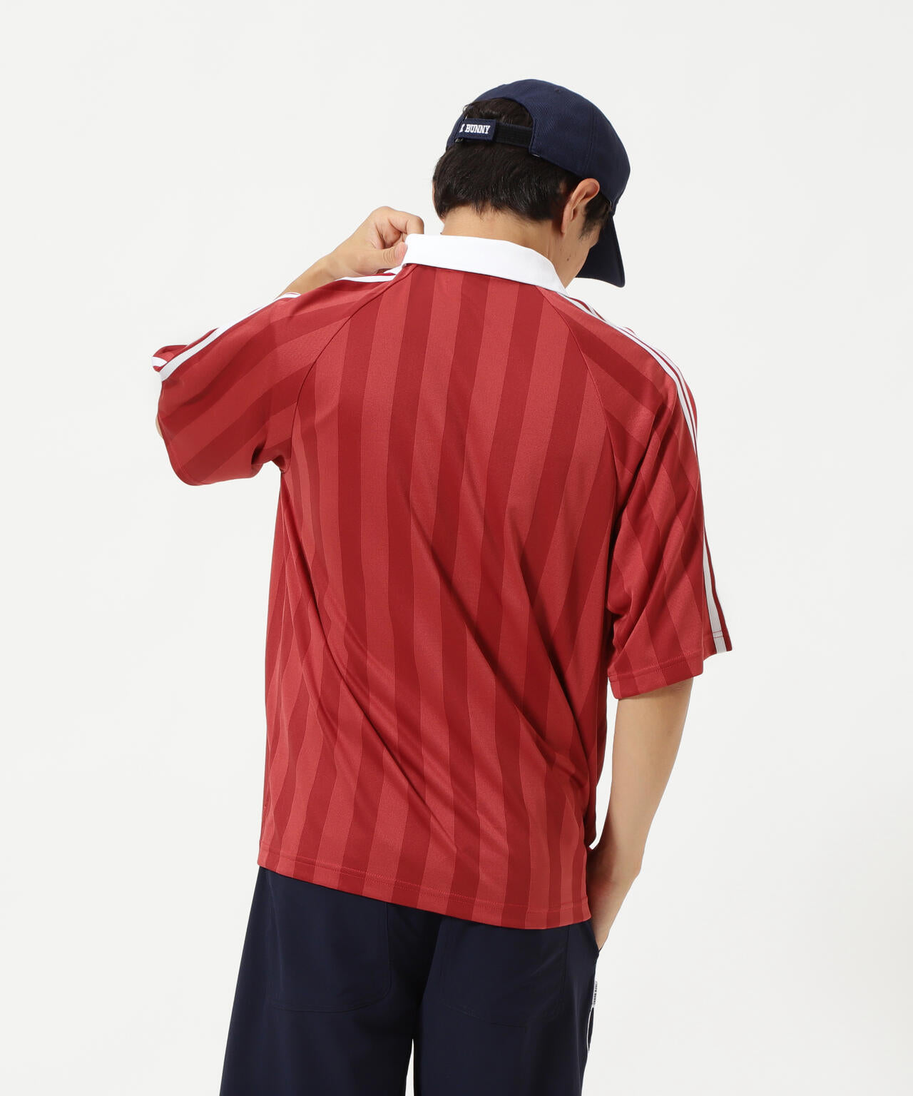 ストライプJQ半袖ポロシャツ