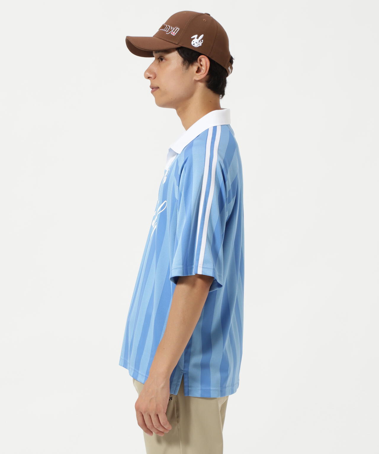 ストライプJQ半袖ポロシャツ