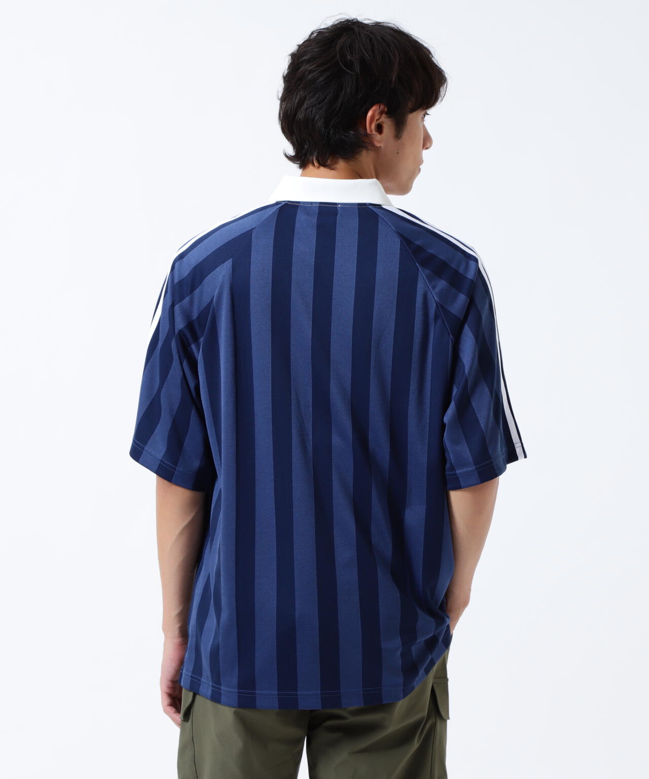 ストライプJQ半袖ポロシャツ