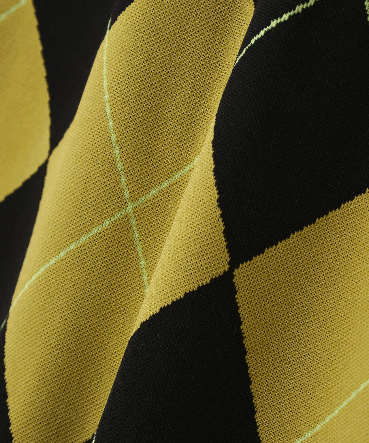 アーガイルジャガード長袖ポロシャツ