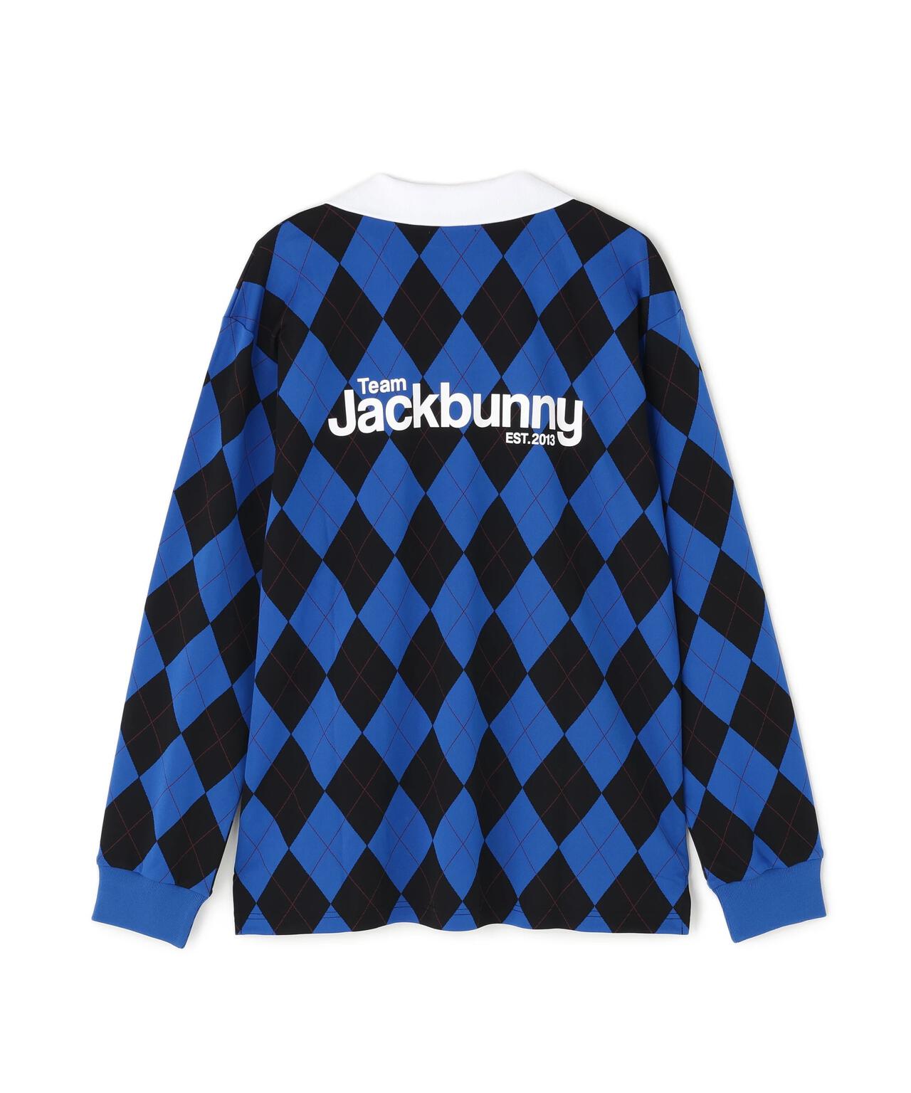 アーガイルジャガード長袖ポロシャツ