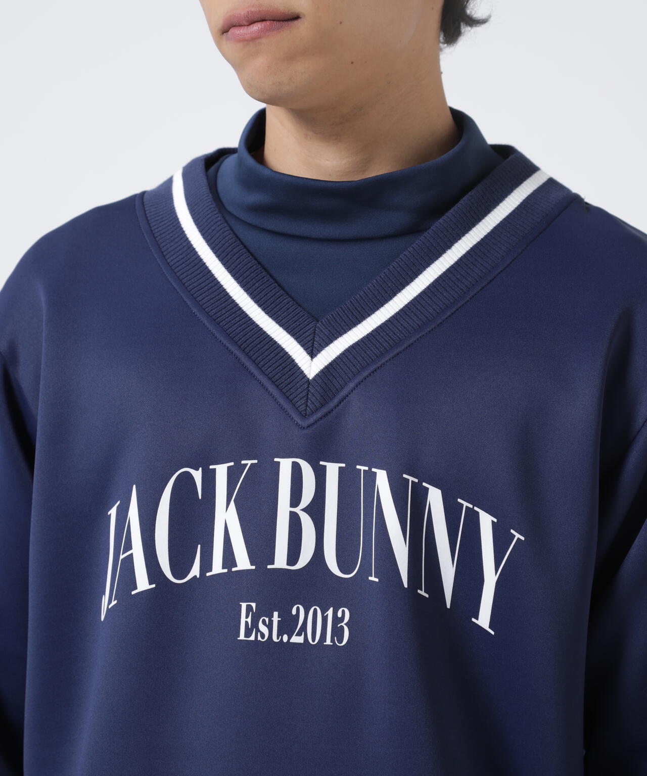 PEダンボール天竺 長袖Vネックスウェット