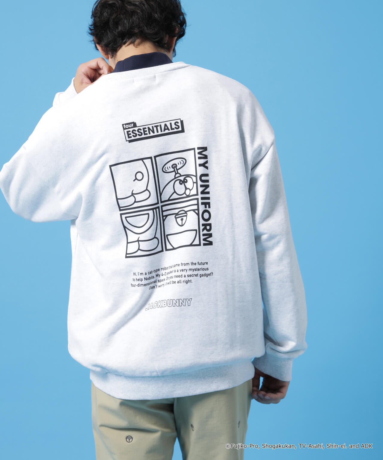 【ドラえもん】T/C裏毛長袖クルーネックスウェットプルオーバー