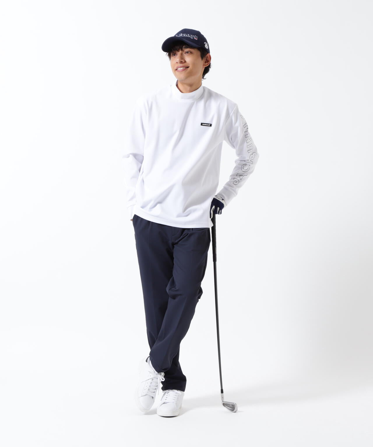 ストレッチ天竺長袖ハイネックカットソー