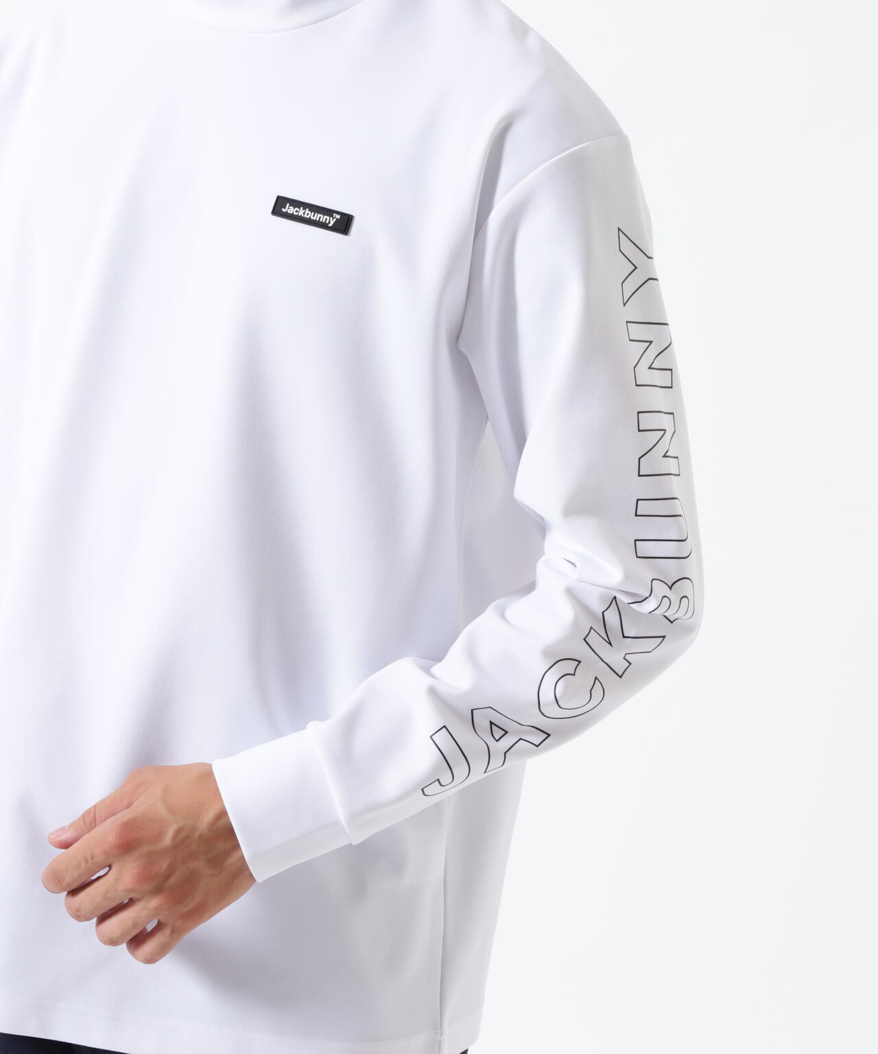 ストレッチ天竺長袖ハイネックカットソー