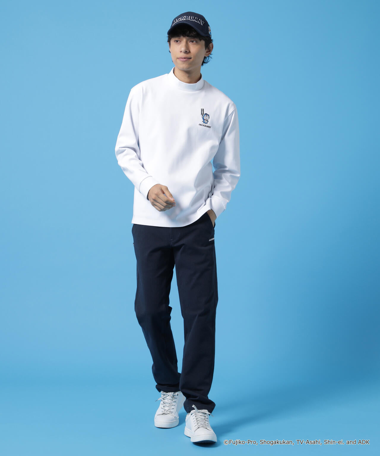 【ドラえもん】PE天竺長袖モックネックカットソー