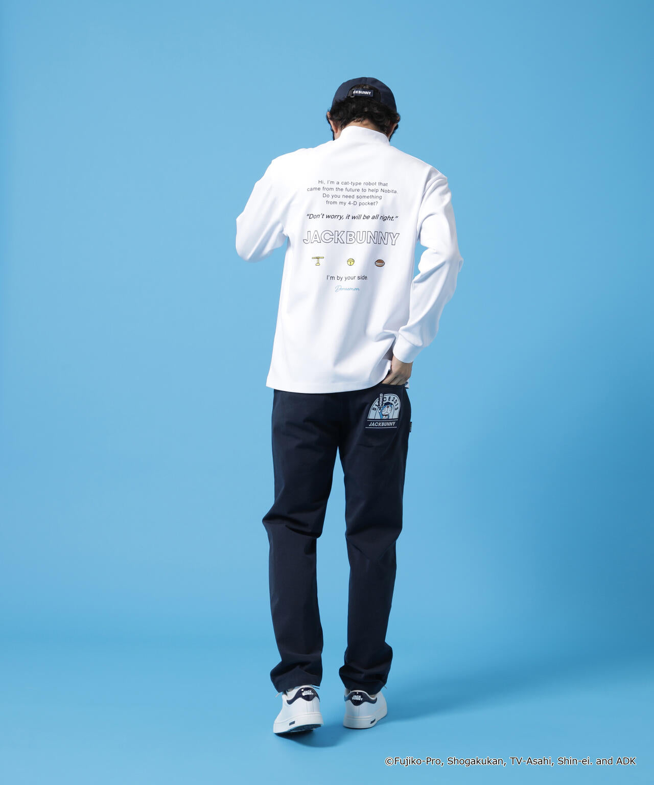 【ドラえもん】PE天竺長袖モックネックカットソー