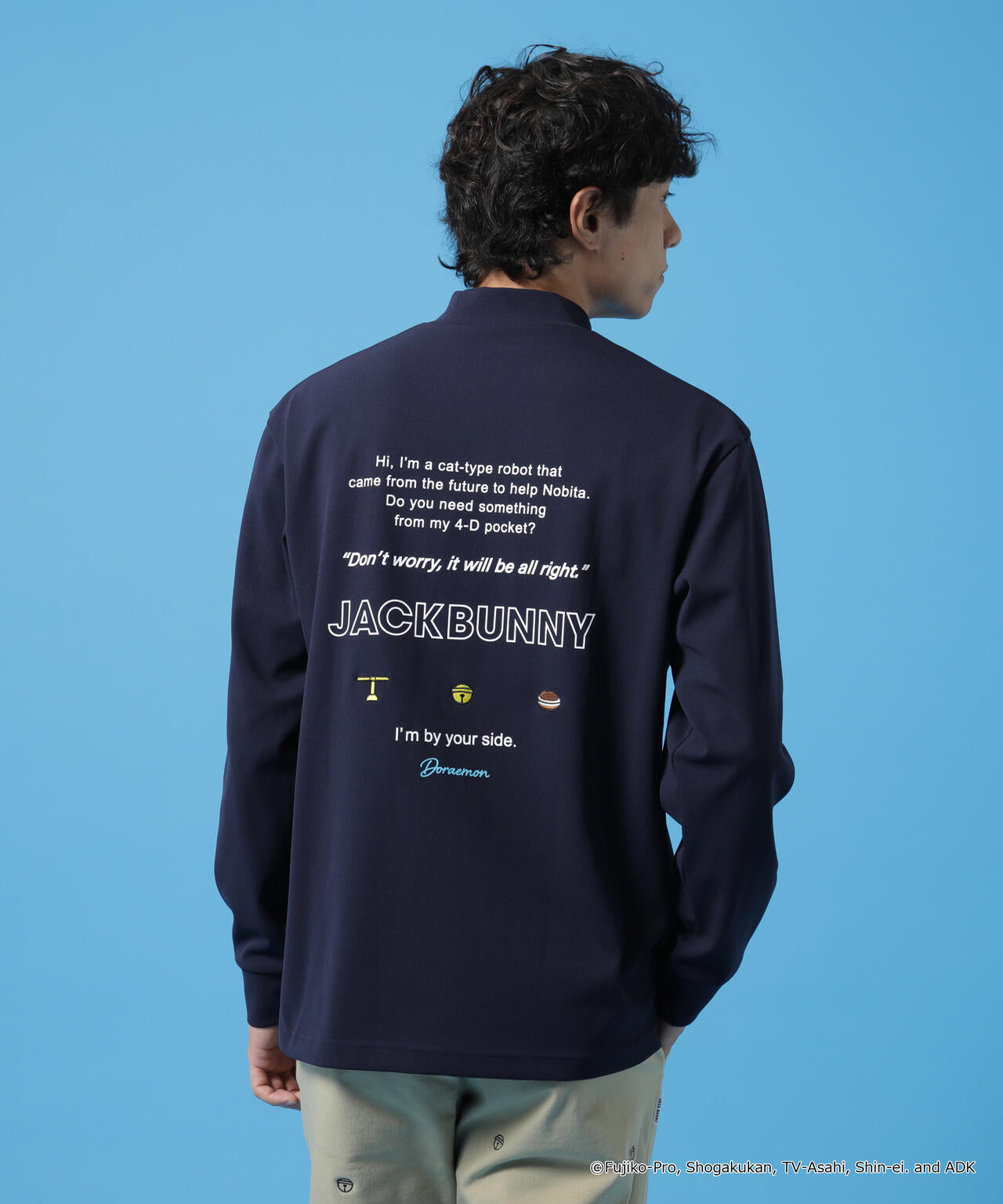 【ドラえもん】PE天竺長袖モックネックカットソー