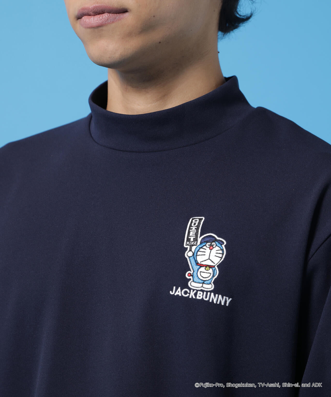 【ドラえもん】PE天竺長袖モックネックカットソー