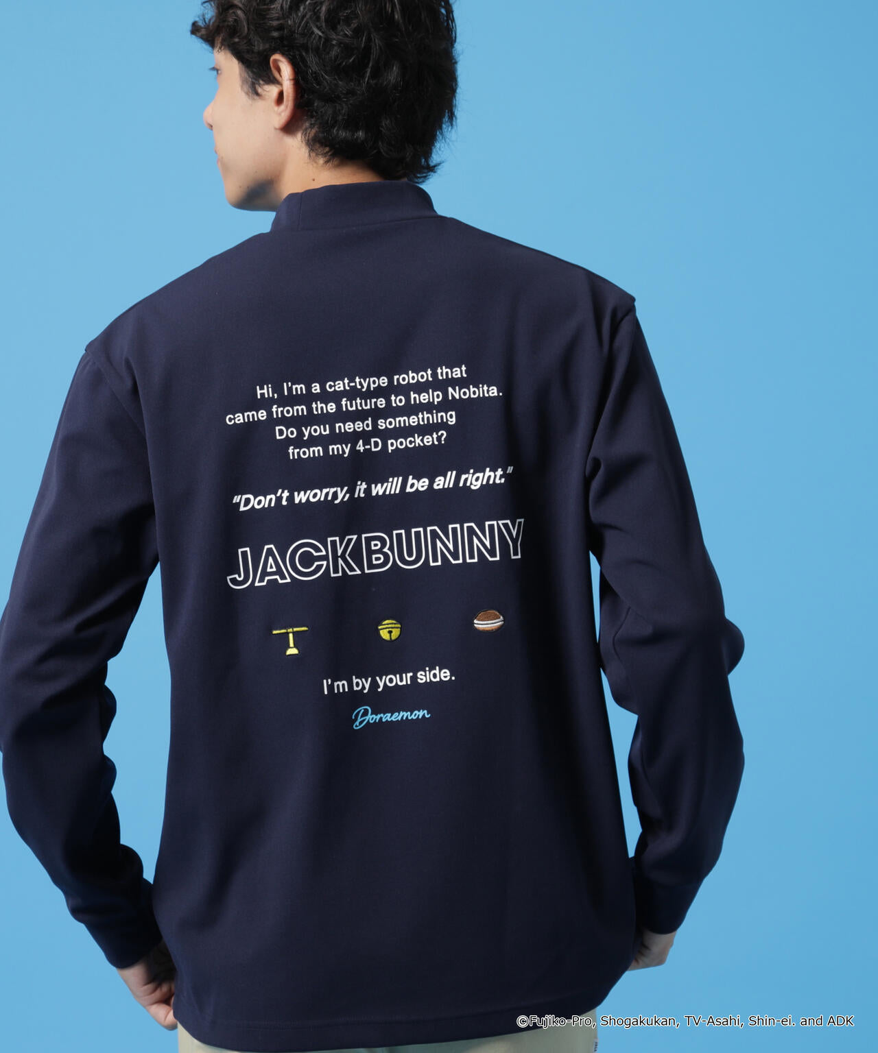 【ドラえもん】PE天竺長袖モックネックカットソー