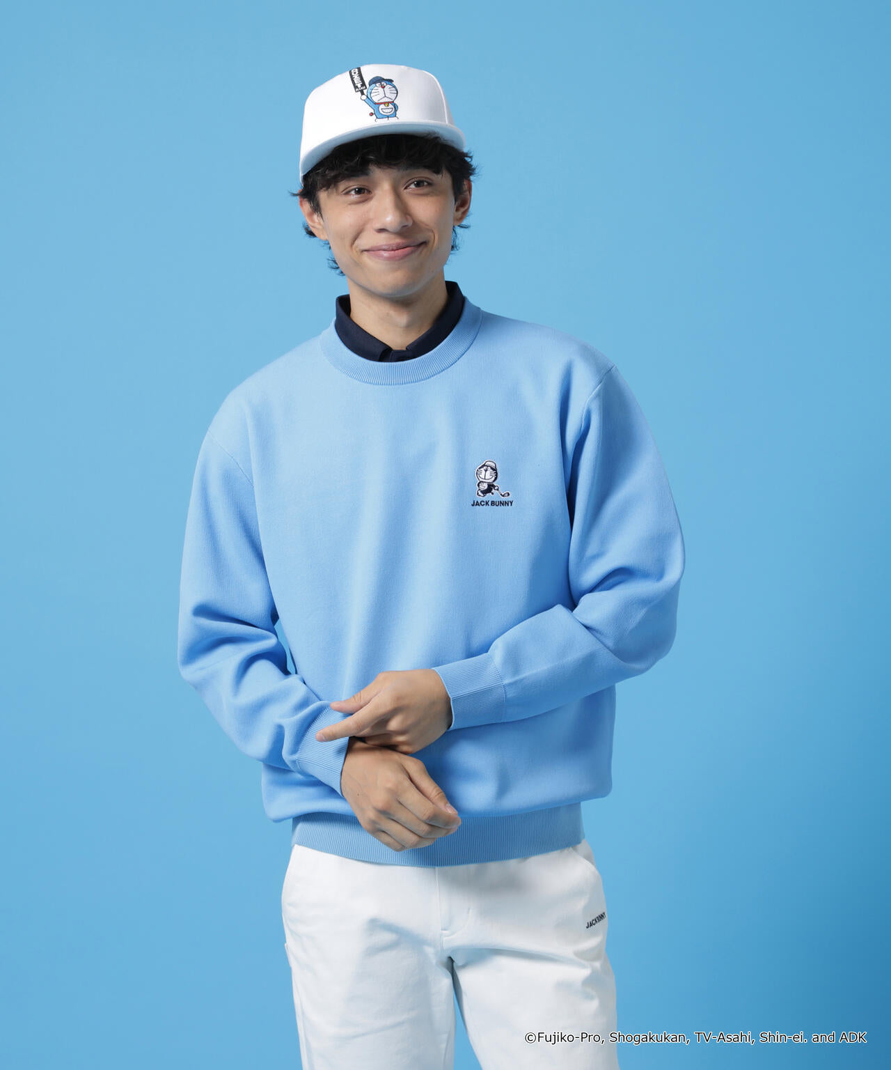 【ドラえもん】ダブルジャガードクルーネックニットプルオーバー