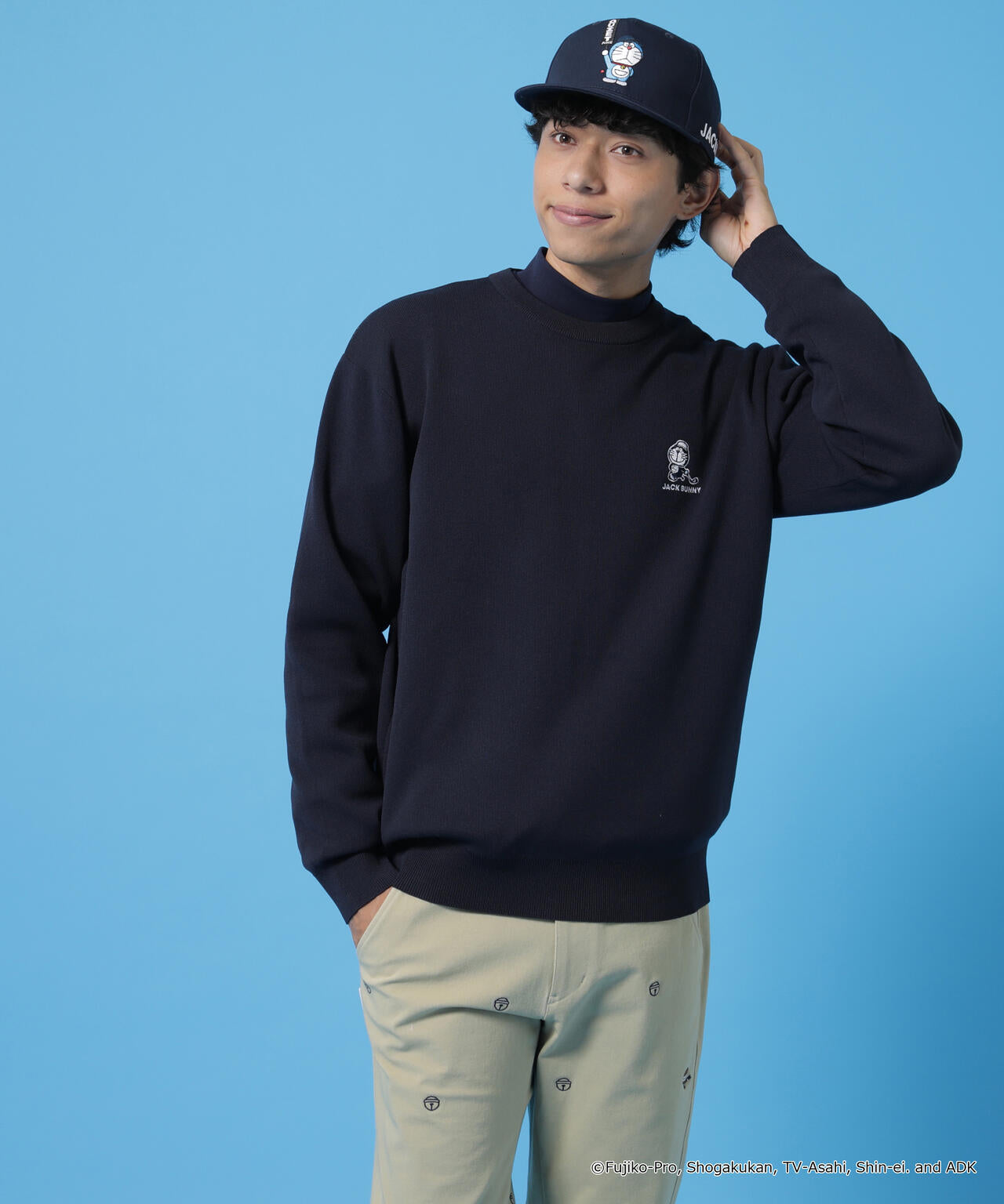 【ドラえもん】ダブルジャガードクルーネックニットプルオーバー