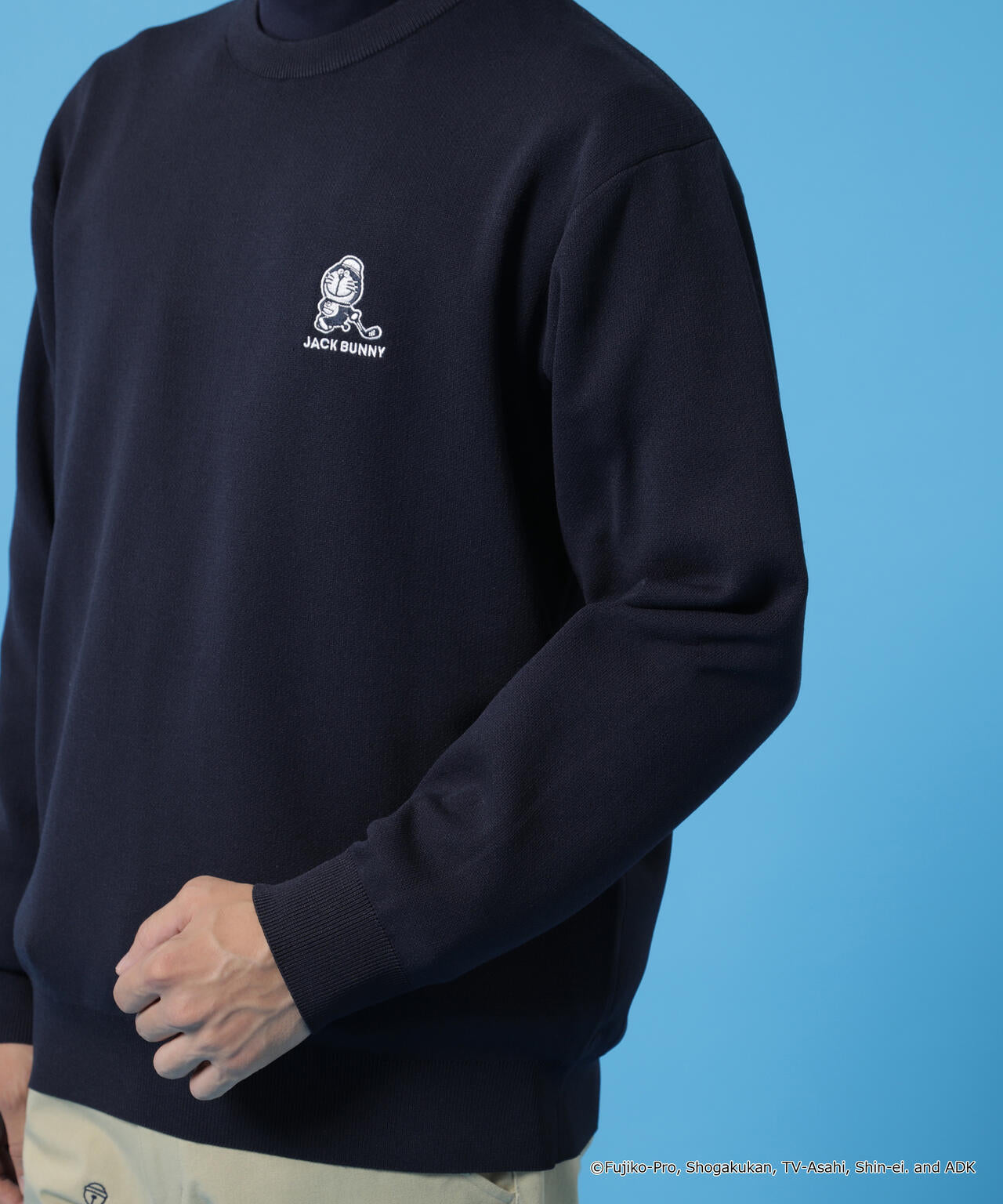 【ドラえもん】ダブルジャガードクルーネックニットプルオーバー