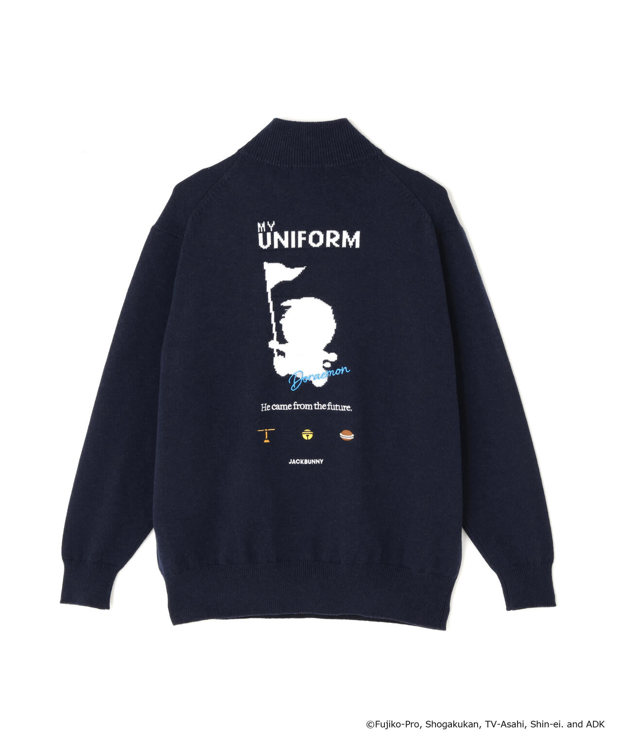 【ドラえもん】ダブルジャガードハーフジップニットプルオーバー