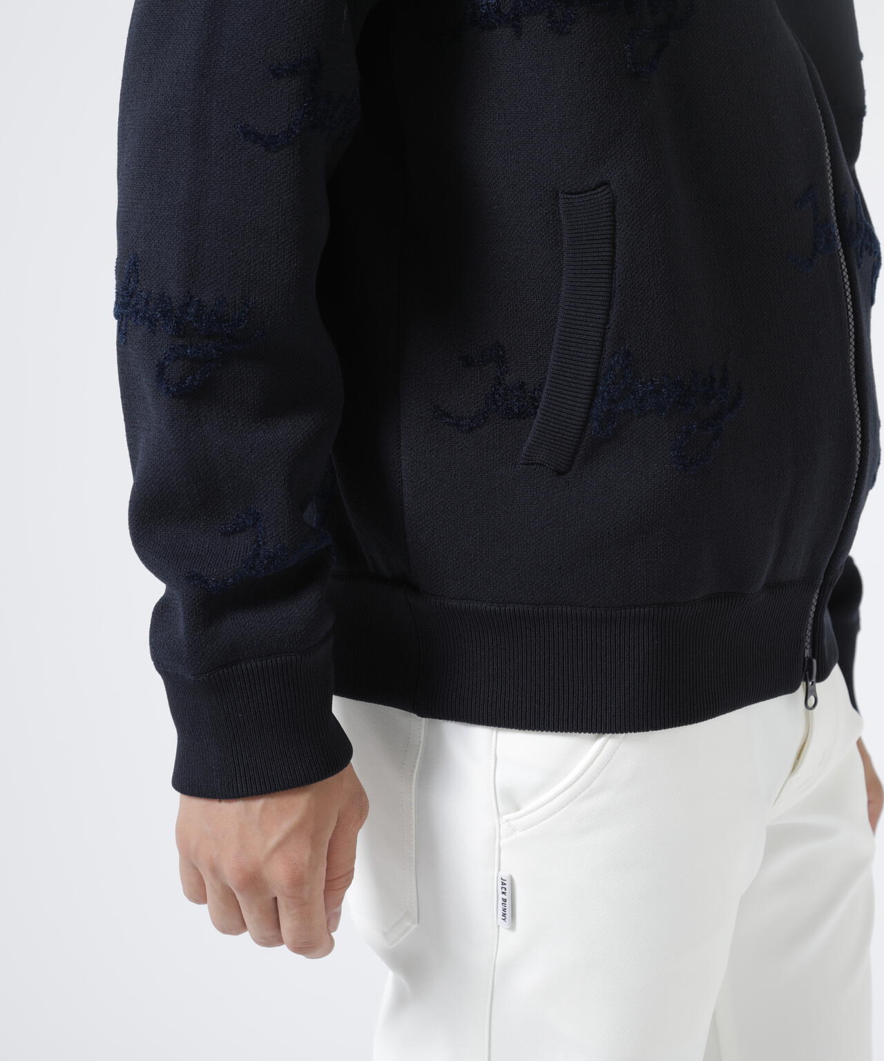 12Gダブルジャガード フルジップアップニット