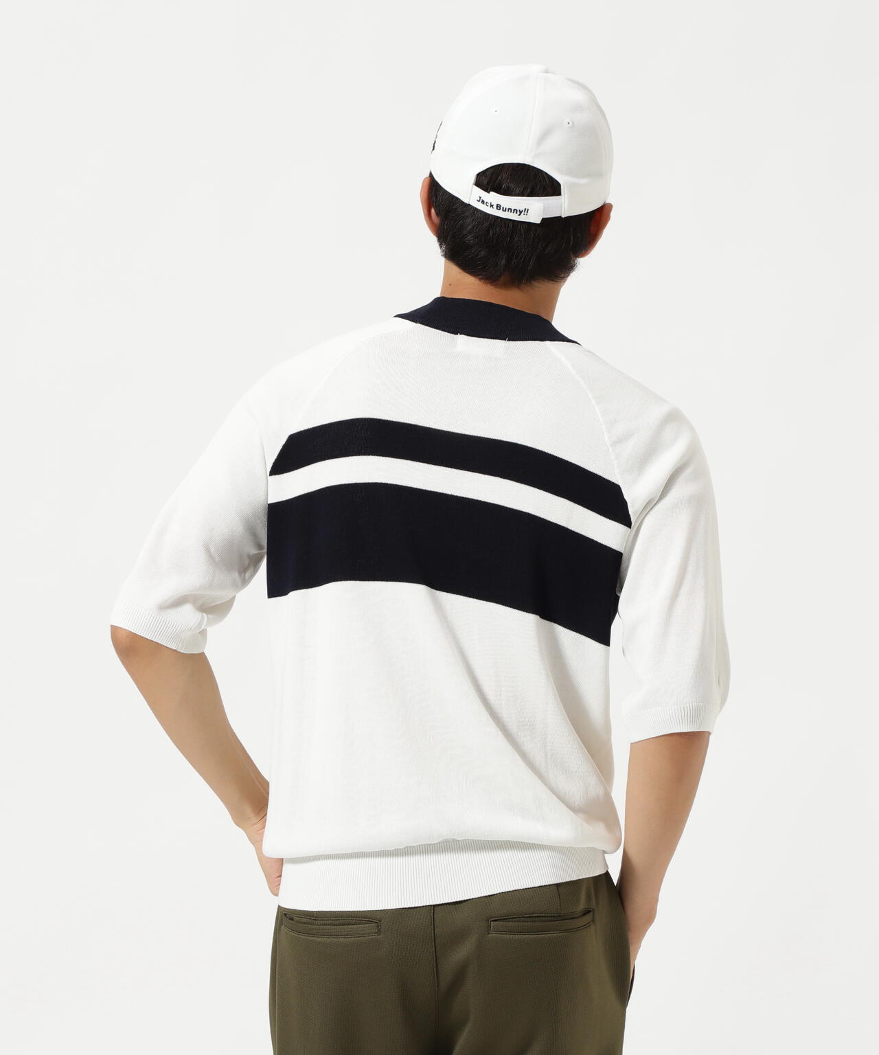 半袖モックネックニットプルオーバー