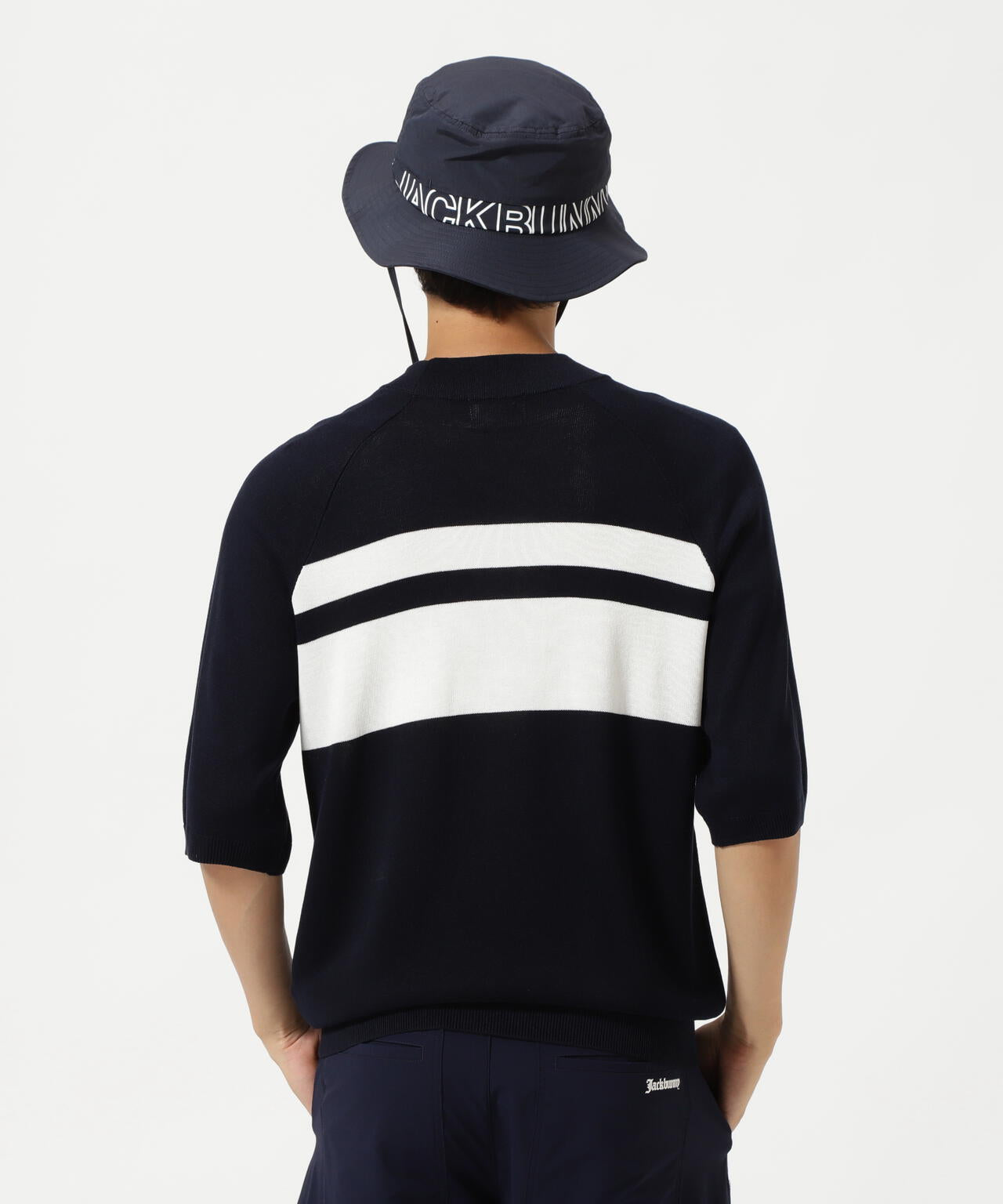 半袖モックネックニットプルオーバー