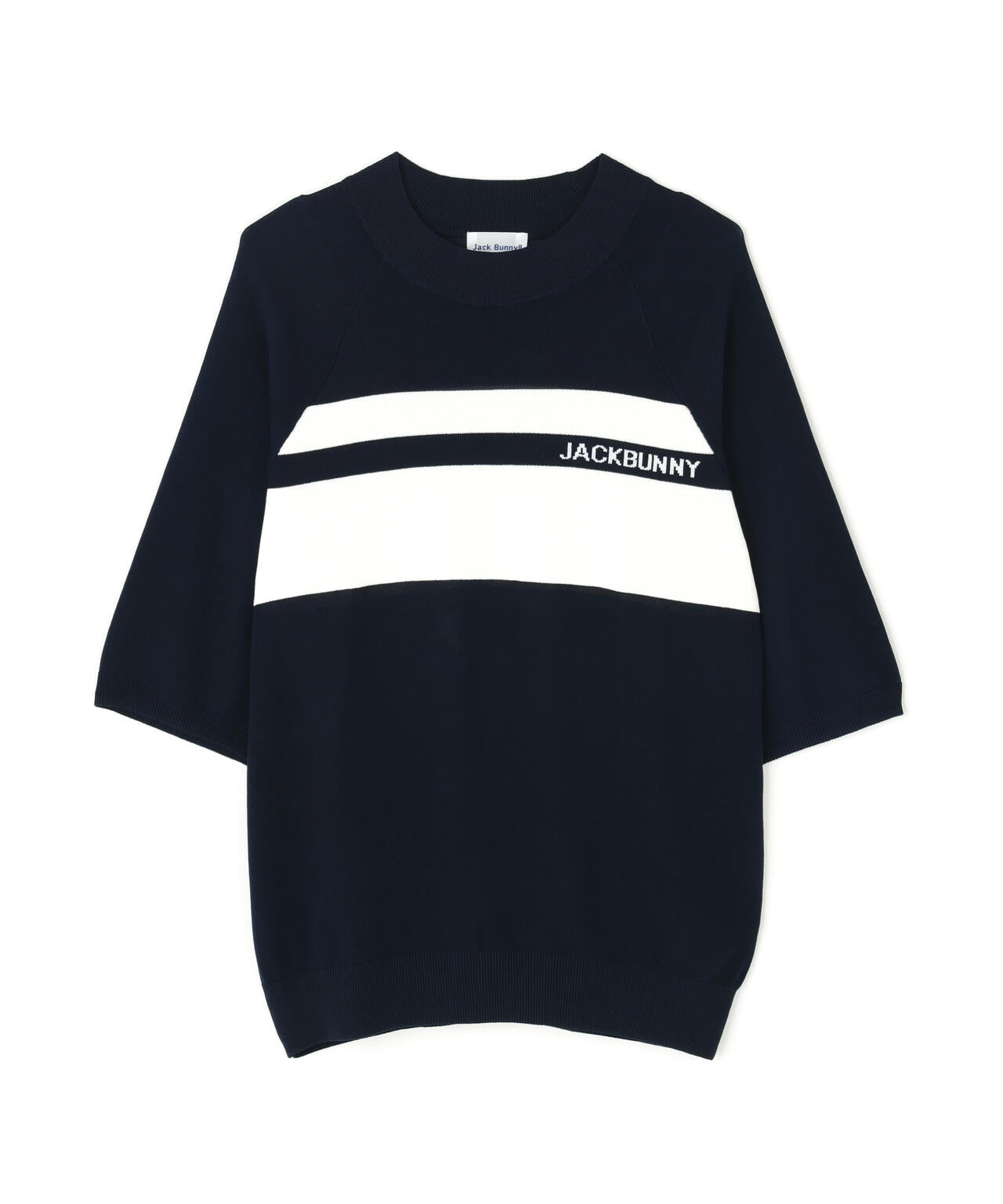 半袖モックネックニットプルオーバー