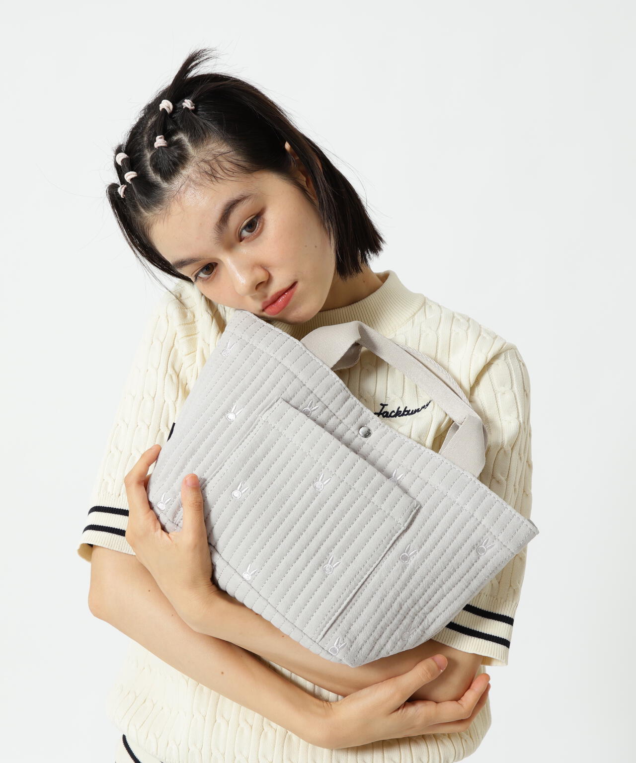 うさぎ総柄 刺繍カートバッグ (UNISEX)