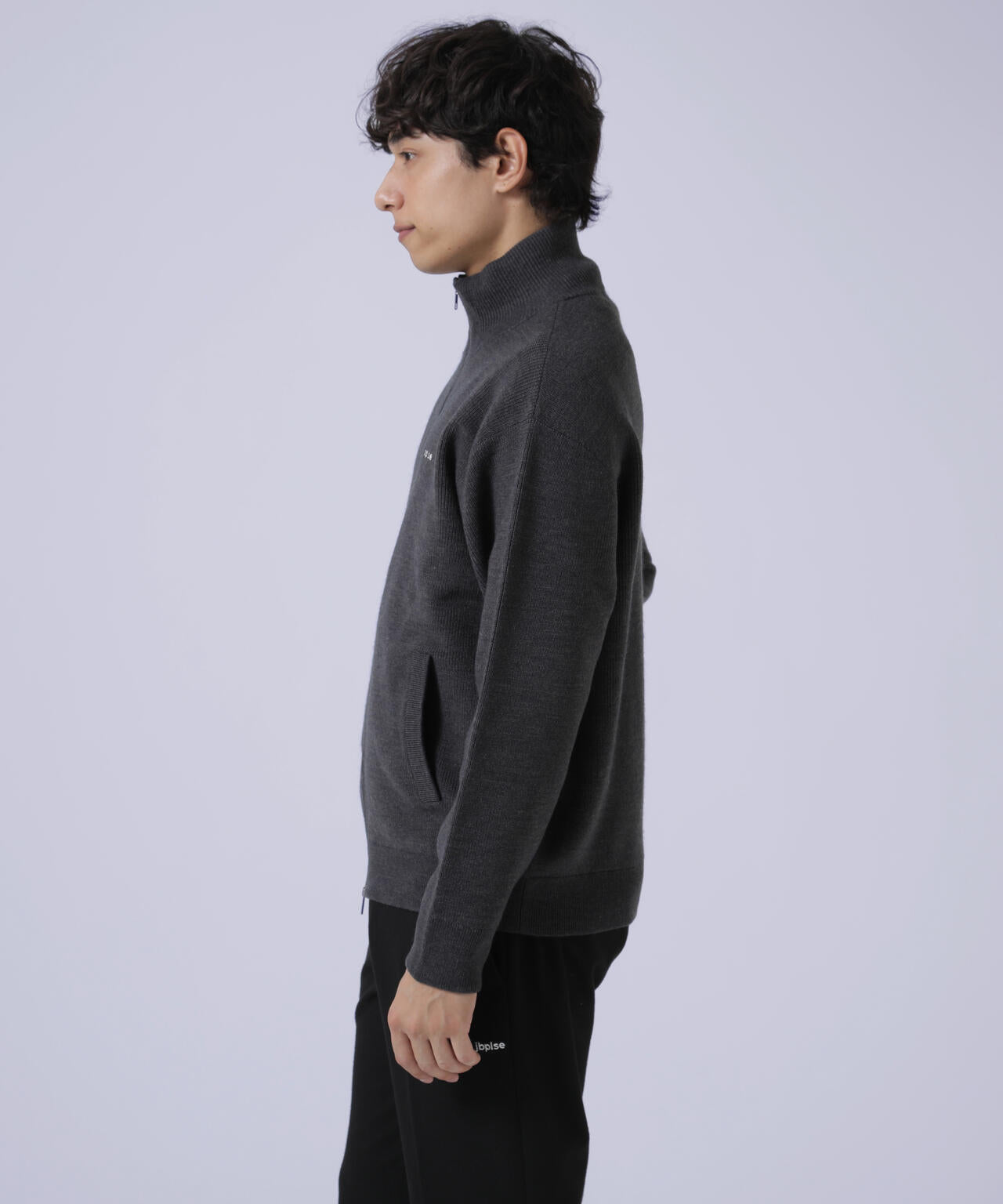 【jbplse】クリンプブレンドウールドライバーズニット