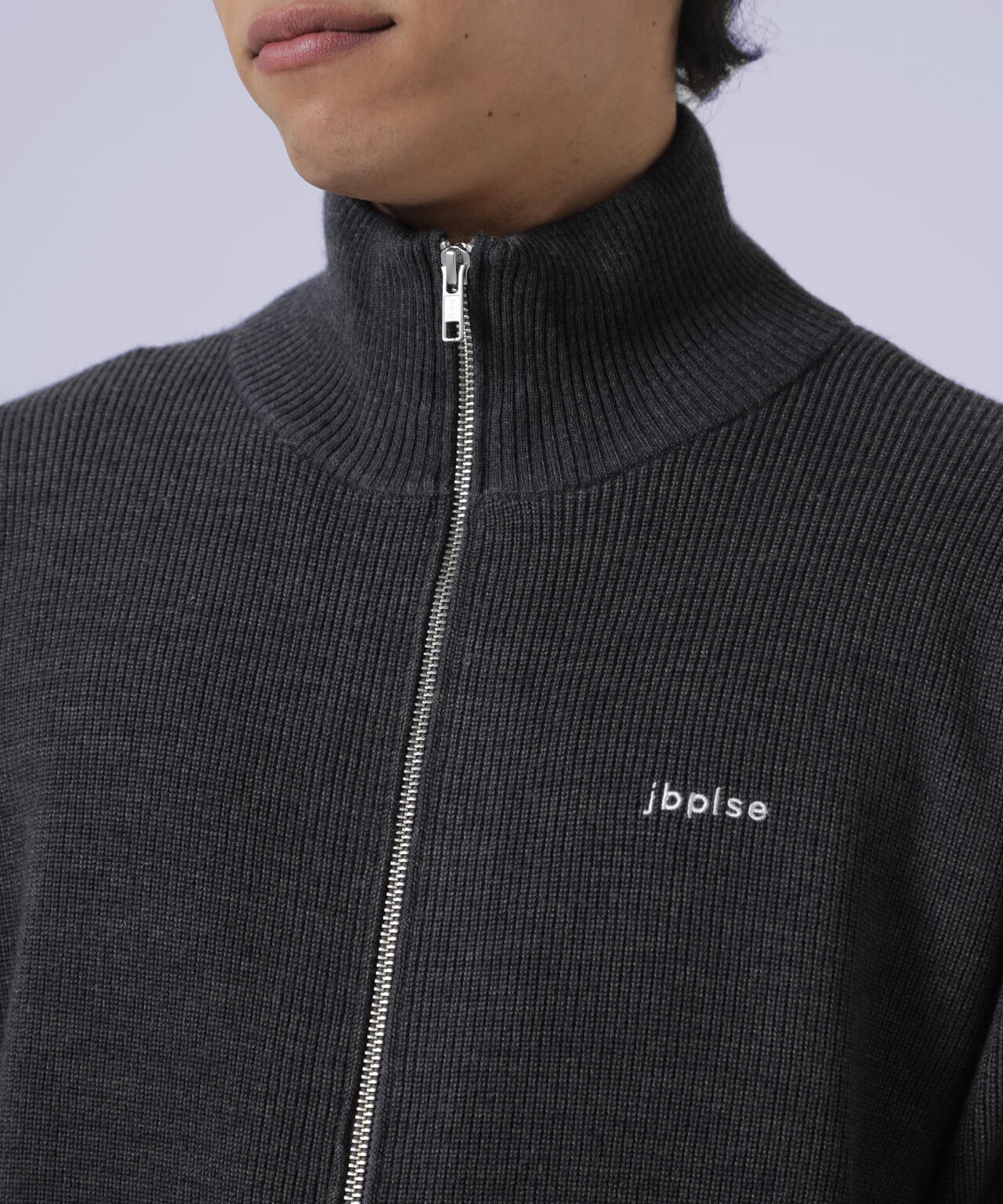 【jbplse】クリンプブレンドウールドライバーズニット