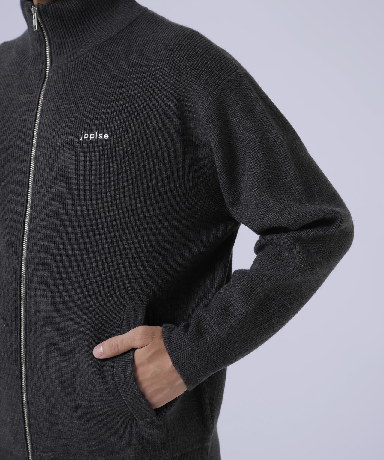 【jbplse】クリンプブレンドウールドライバーズニット