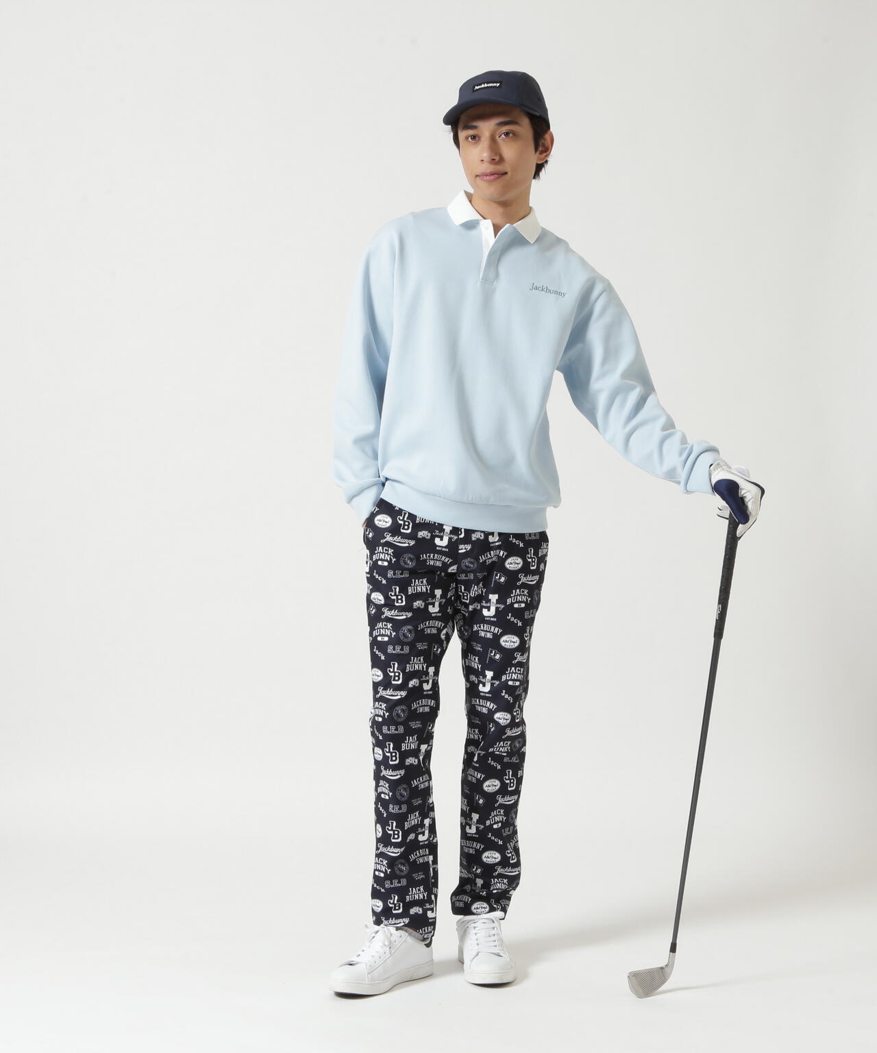 PEストレッチロゴプリントロングパンツ