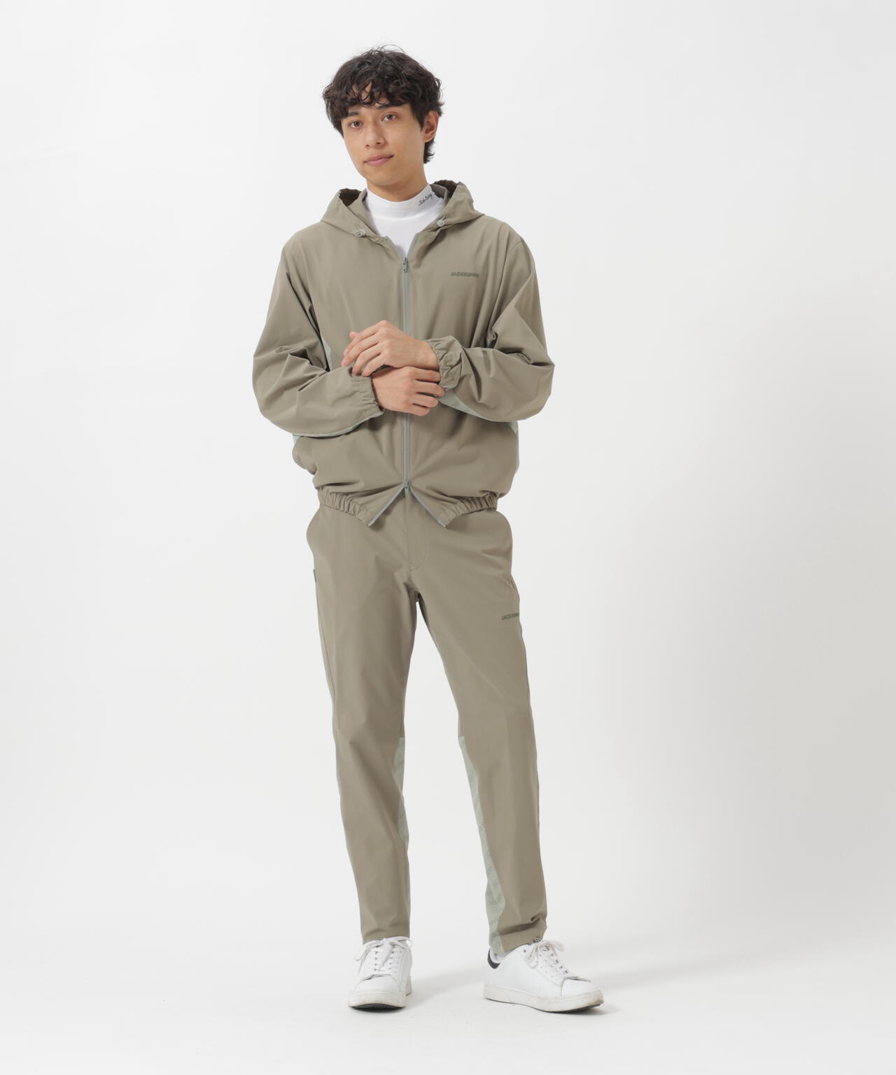Pe×パンチングNy切替ロングパンツ
