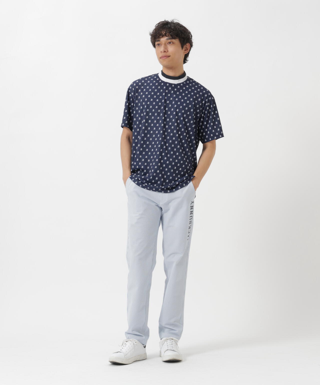 吸水速乾ストライプロングパンツ