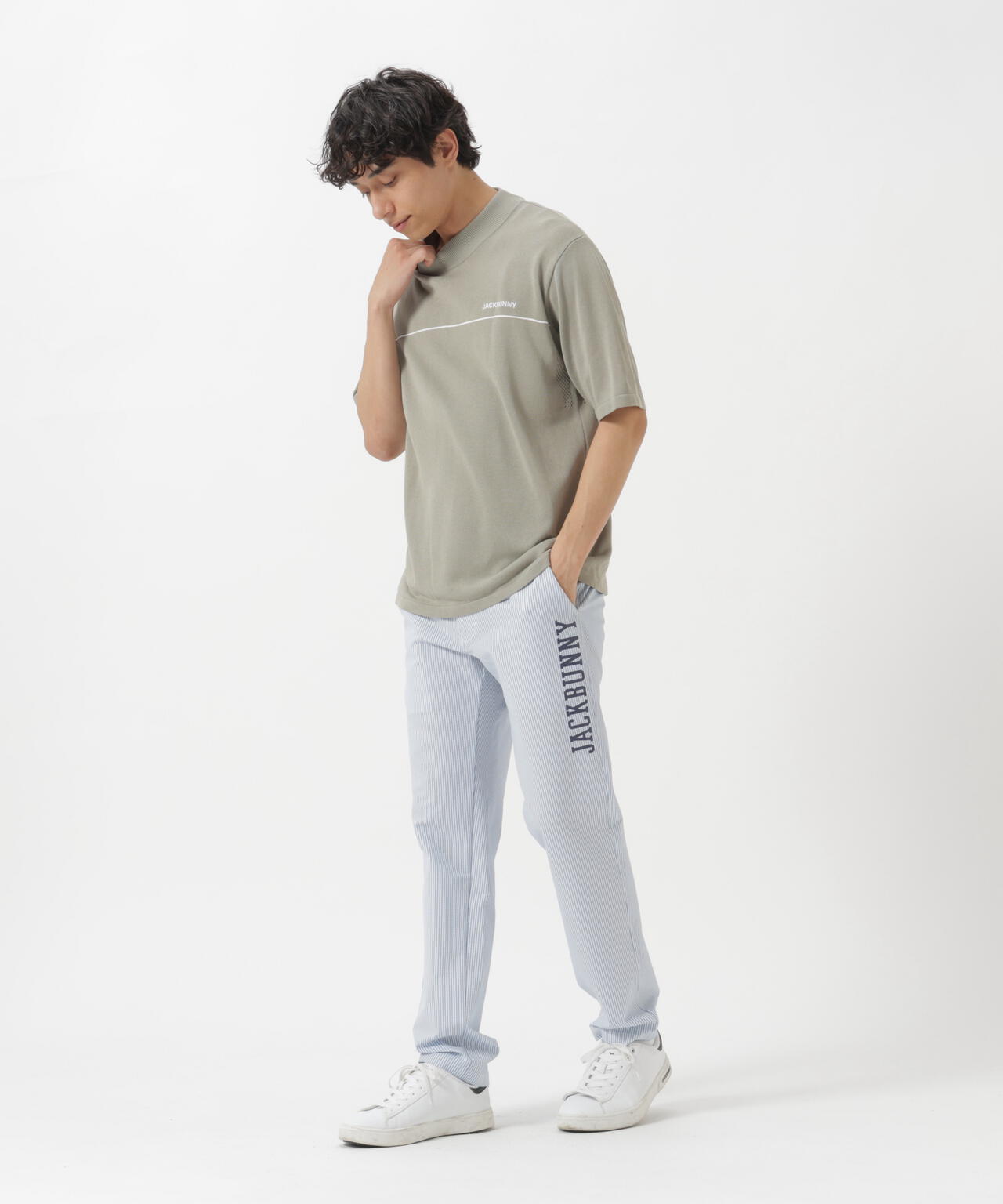 吸水速乾ストライプロングパンツ