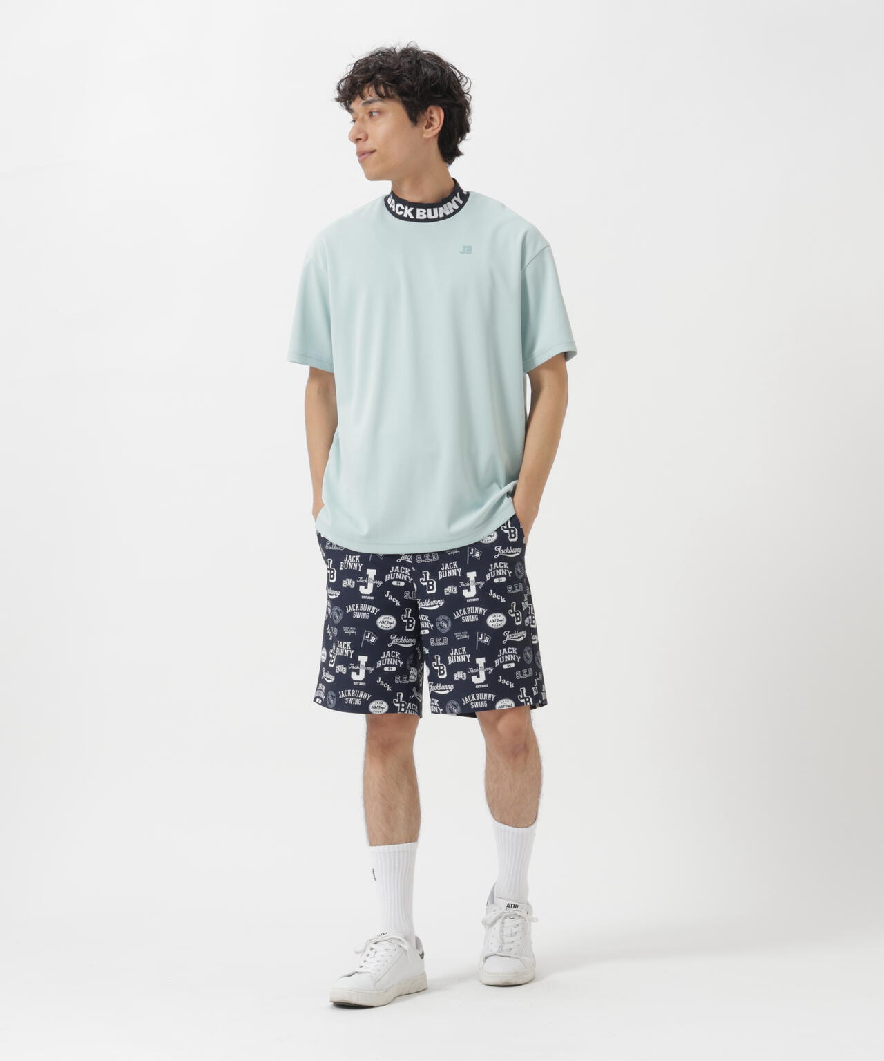 PEストレッチロゴプリントショートパンツ