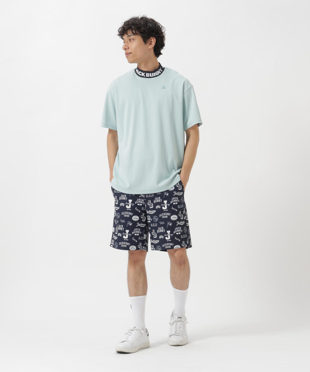 PEストレッチロゴプリントショートパンツ