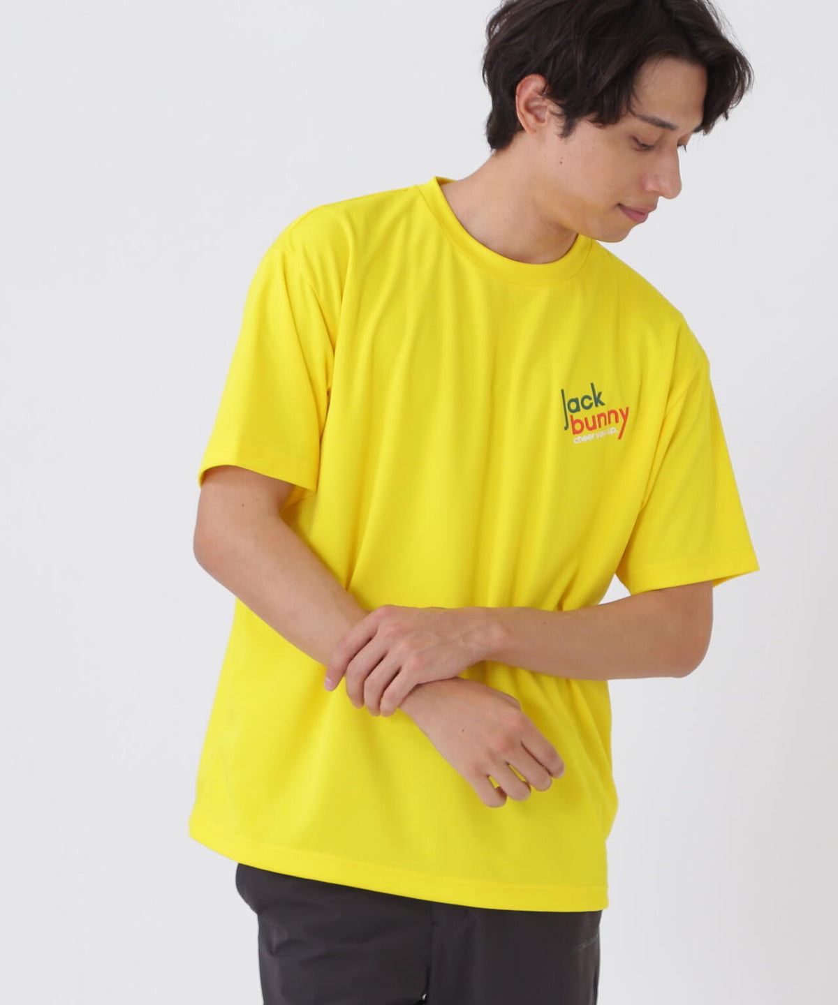 PEバックメッシュプリントTシャツ