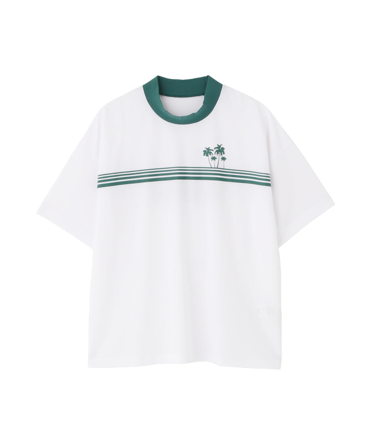 GREEN SUNSET シングルカノコ半袖モックネックカットソー
