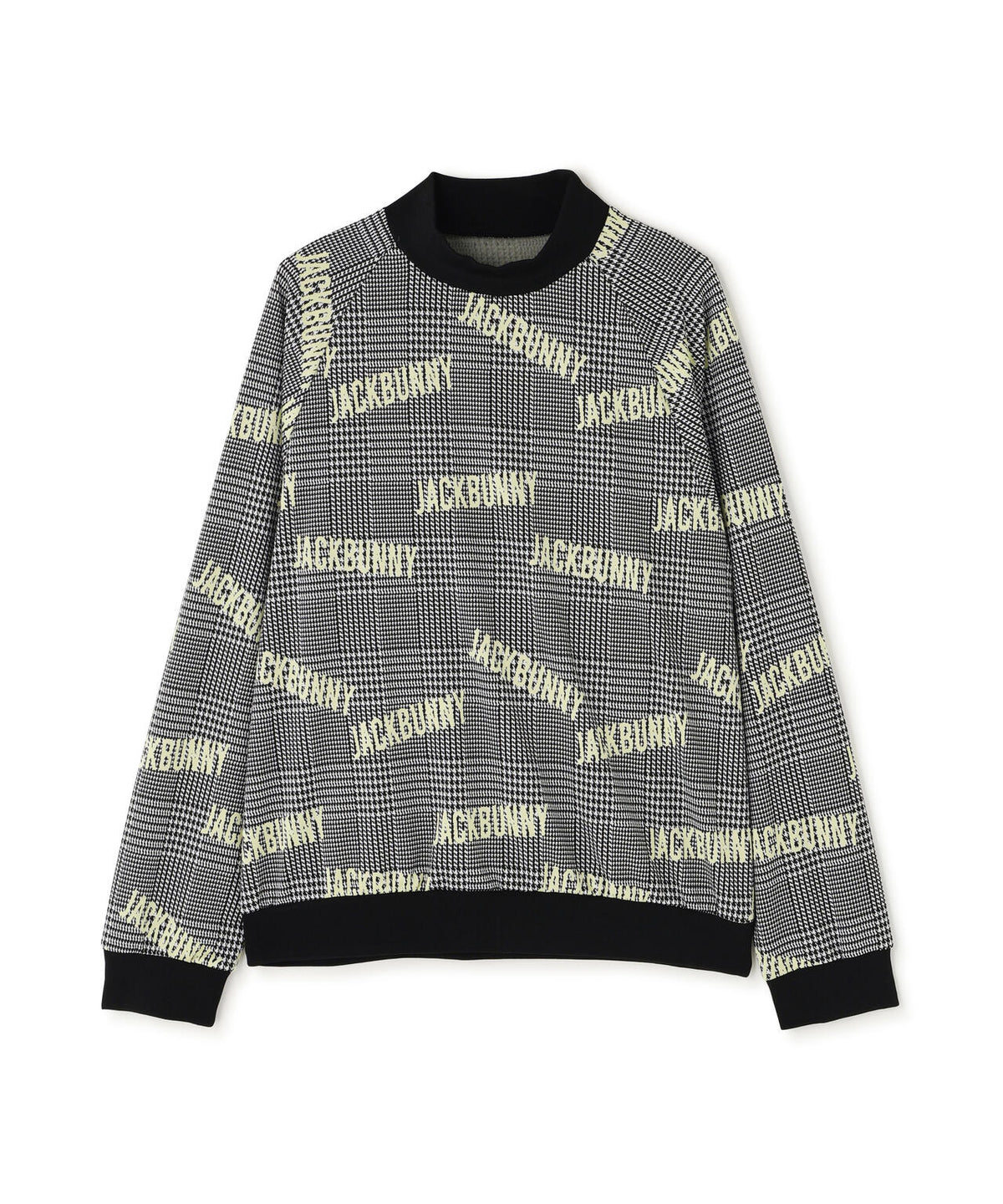 グレンチェックジャガード長袖モックネック (MENS)