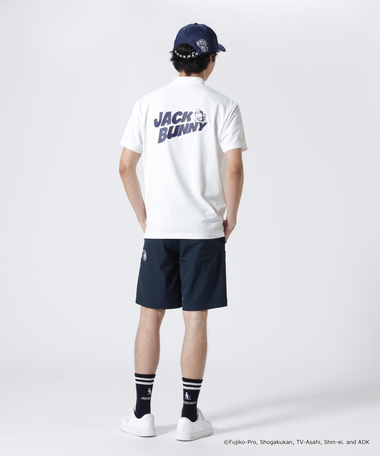 【ドラえもん】ストレッチジャガード半袖モックネックカットソー