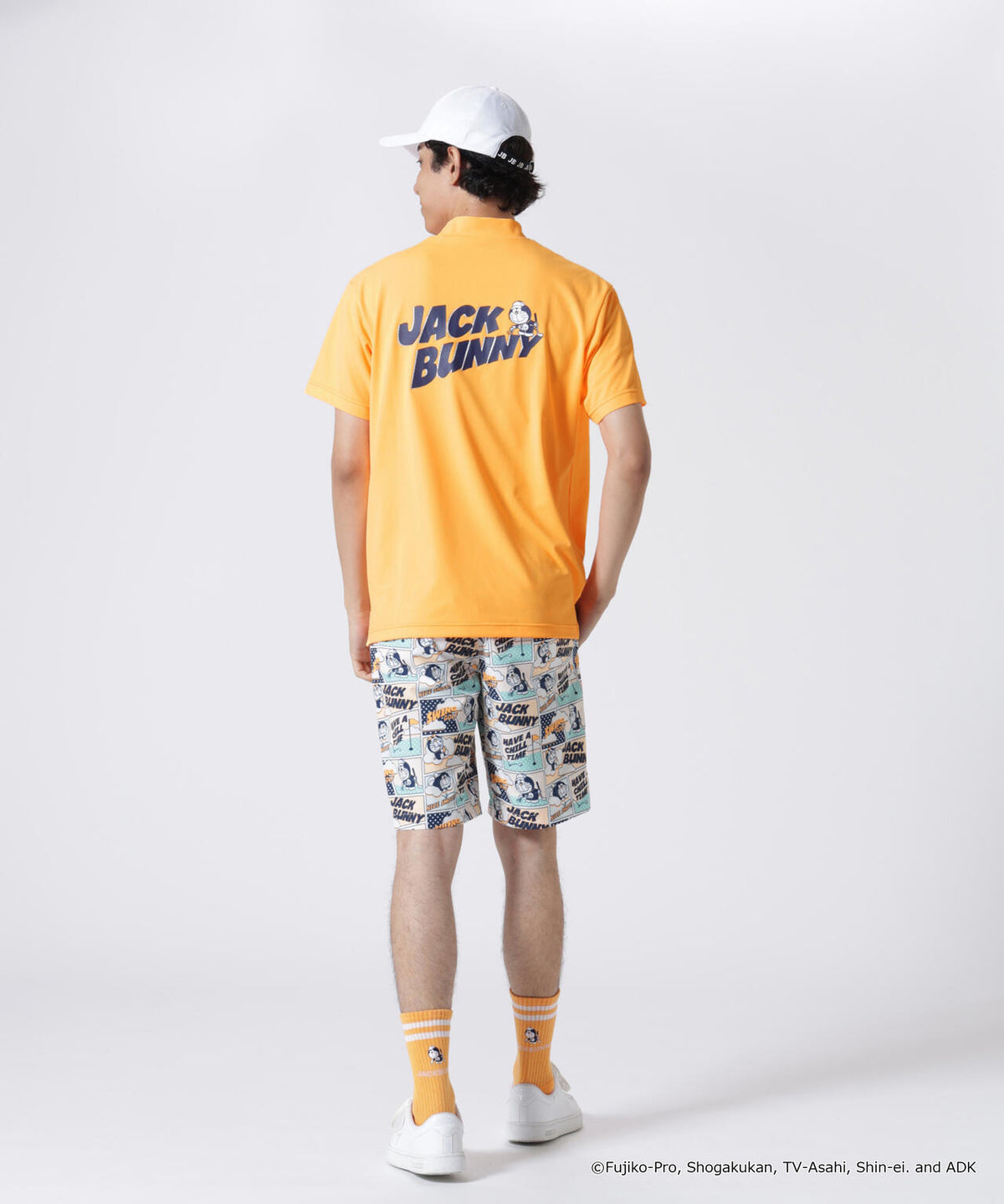 【ドラえもん】ストレッチジャガード半袖モックネックカットソー