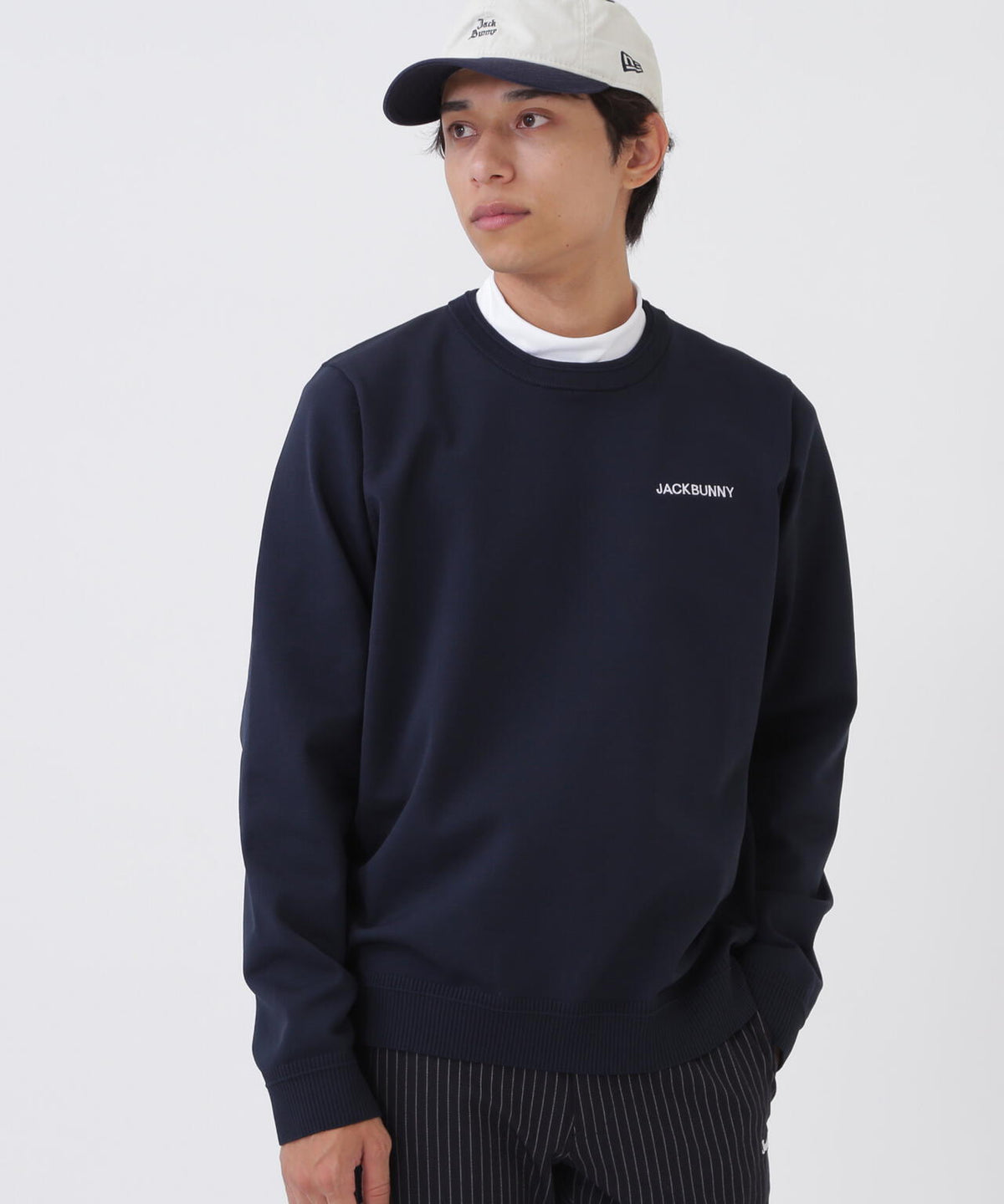 イージーケアファンクション切り替えクルーネックニットプルオーバー (MENS)