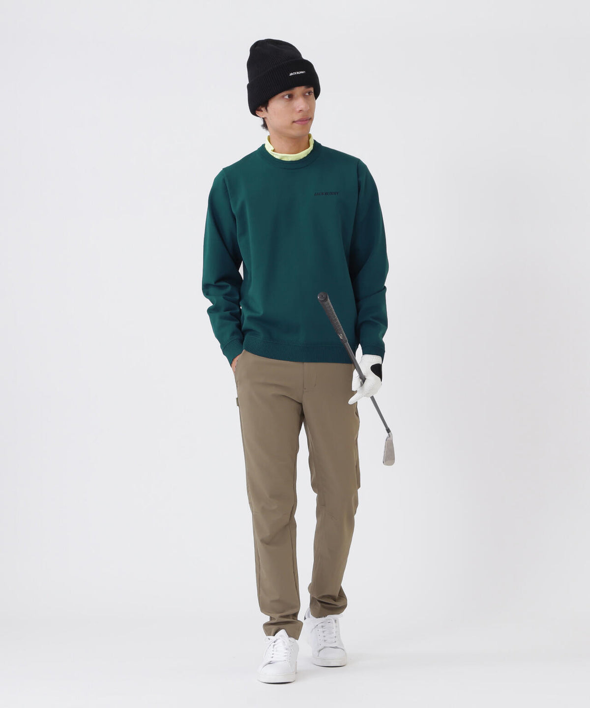 イージーケアファンクション切り替えクルーネックニットプルオーバー (MENS)