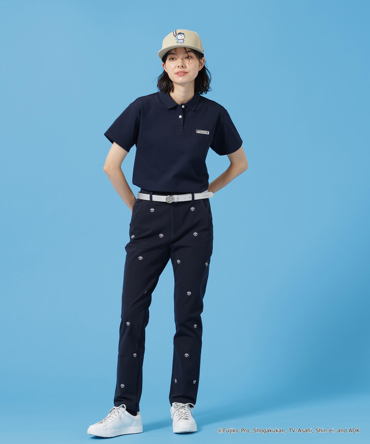 【ドラえもん】2WAYストレッチツイル総柄ロングパンツ