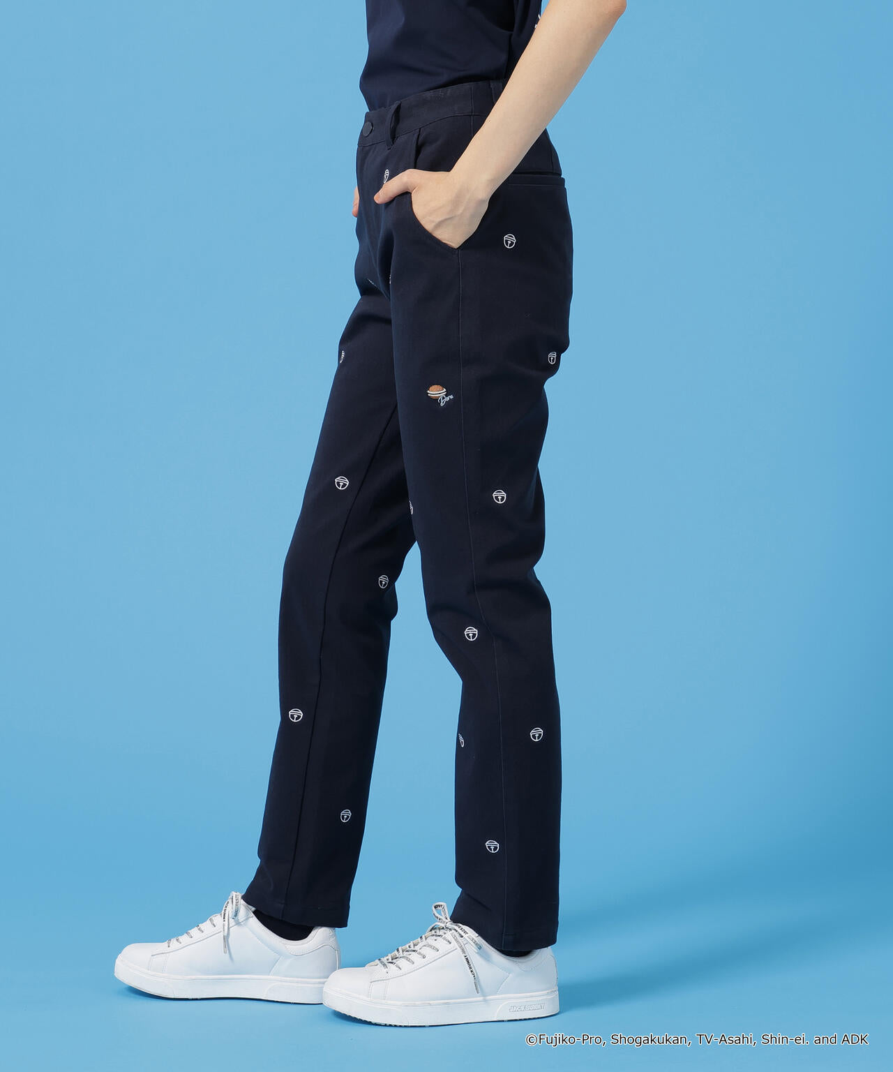 【ドラえもん】2WAYストレッチツイル総柄ロングパンツ