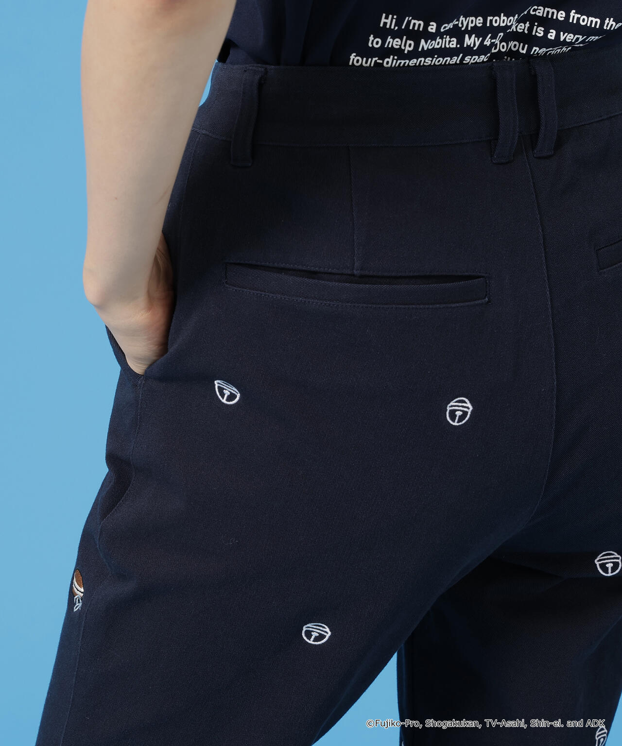 【ドラえもん】2WAYストレッチツイル総柄ロングパンツ