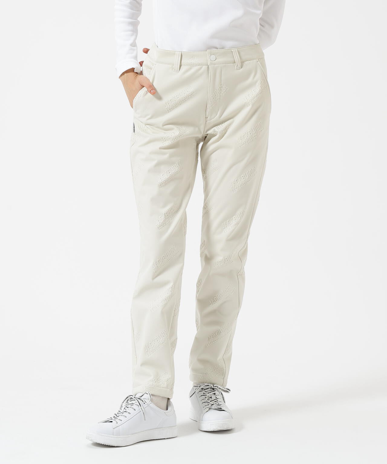 ラミネートスムース 裏地付きロングパンツ