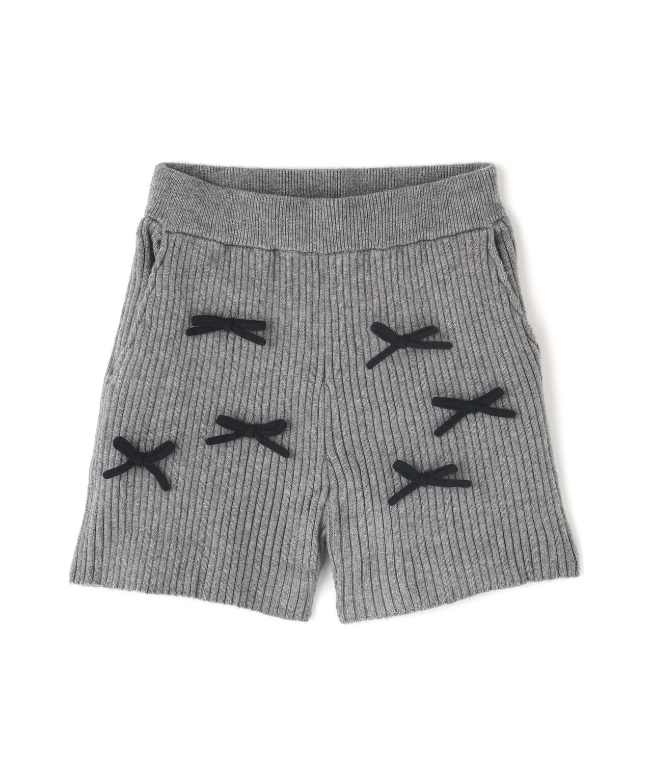 7G2PLY袋編み リボン付きニットショートパンツ