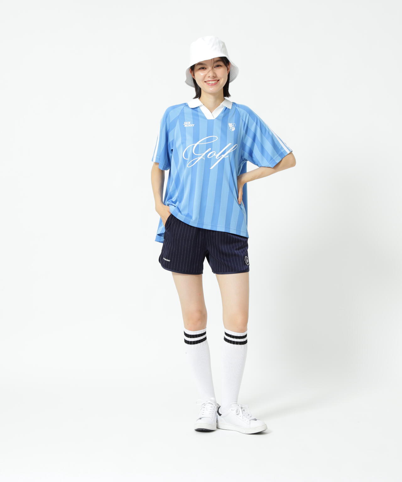 先染めストライプ ショートパンツ