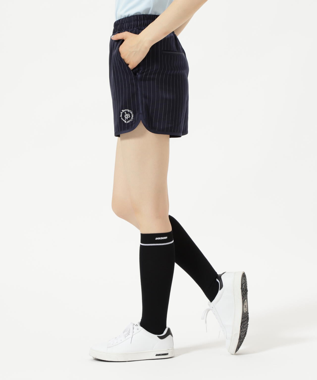 先染めストライプ ショートパンツ